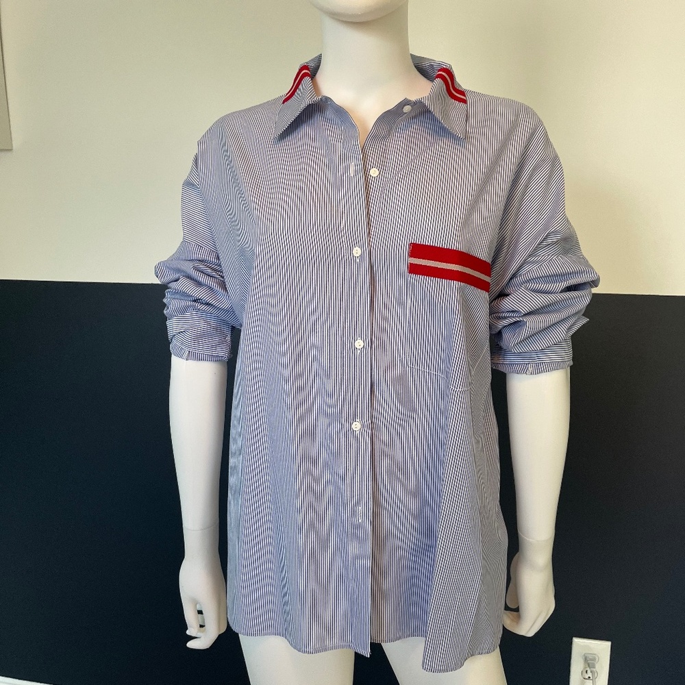Blue and red stripe top